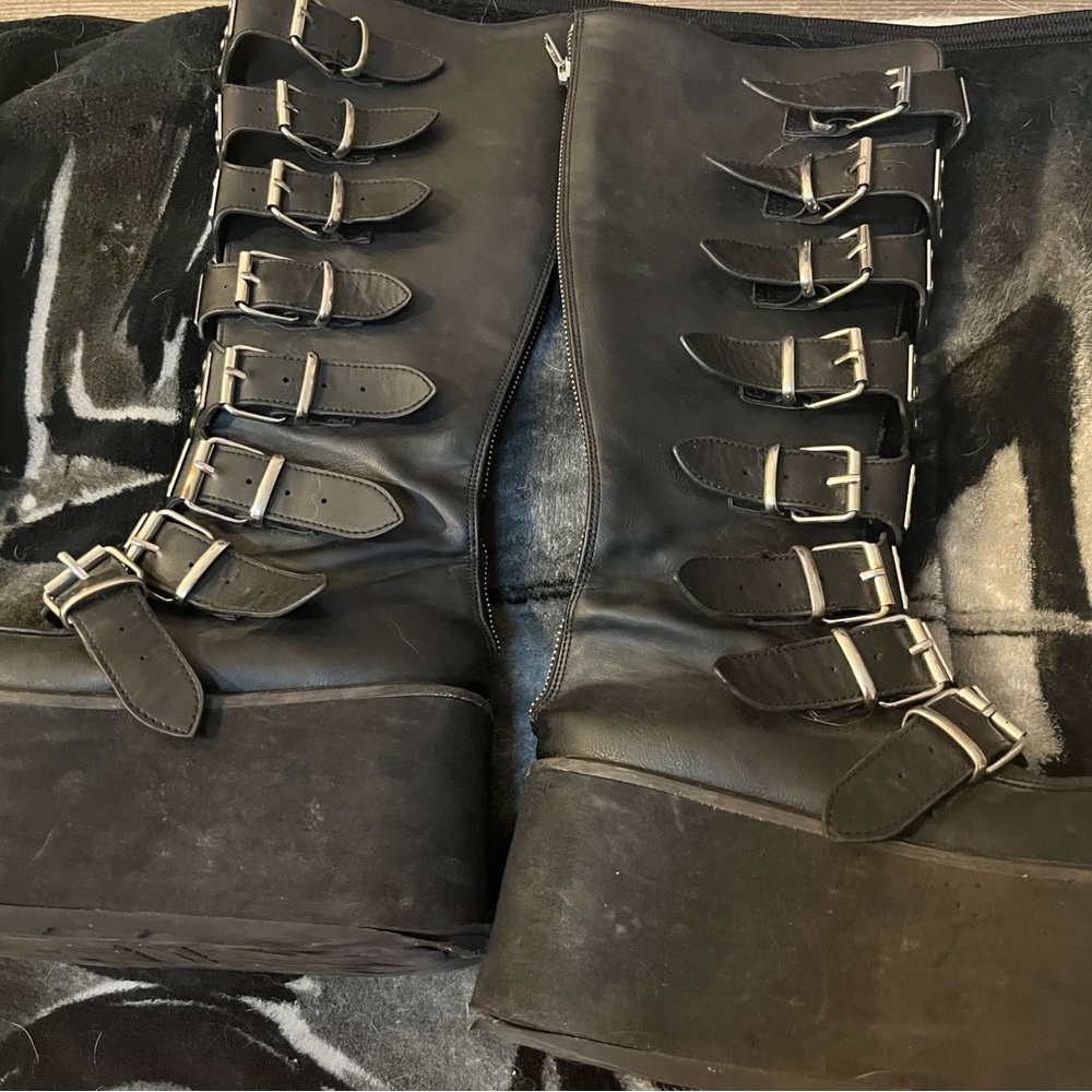 Demonia knee high platform boots